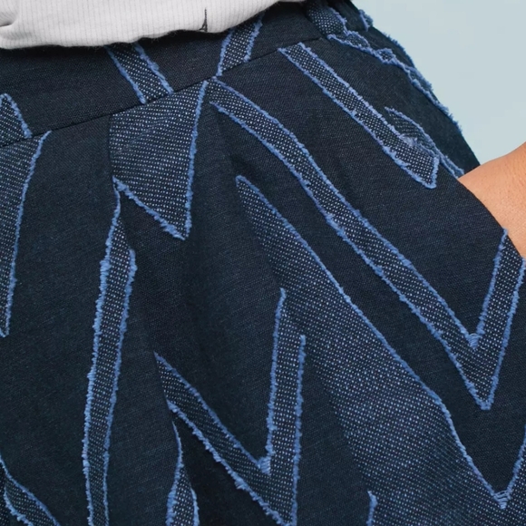 Anthropologie Textured Chevron Midi Skirt - Picture 2 of 11